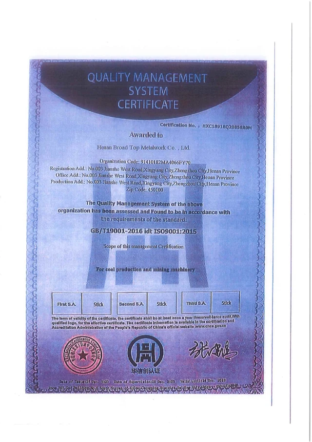 Original certificate: ISO 9001:2015 - Quality management